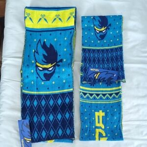 Ninja Blue and Yellow Graphic Scarf Set